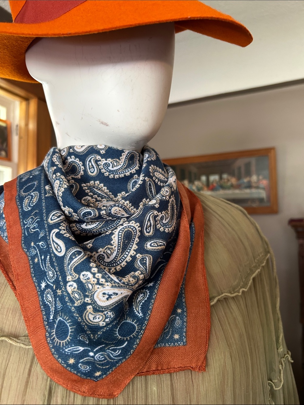 Oversized, silky, paisley scarf